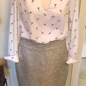 Worthington Gold/White/Black Metallic Pencil Skirt